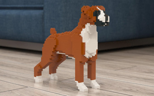 Boxer Dog Sculptures - LAminifigs , lego style jekca building set
