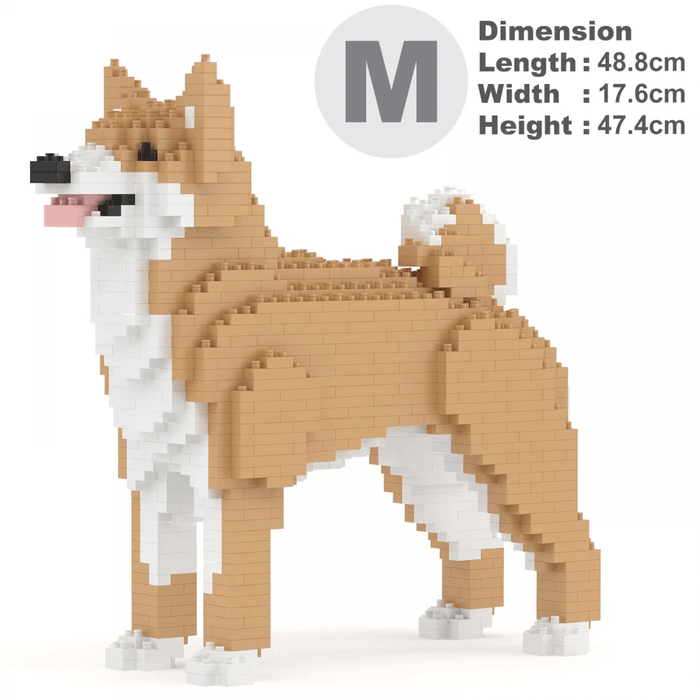 Korean Jindo Dog Sculptures - LAminifigs , lego style jekca building set
