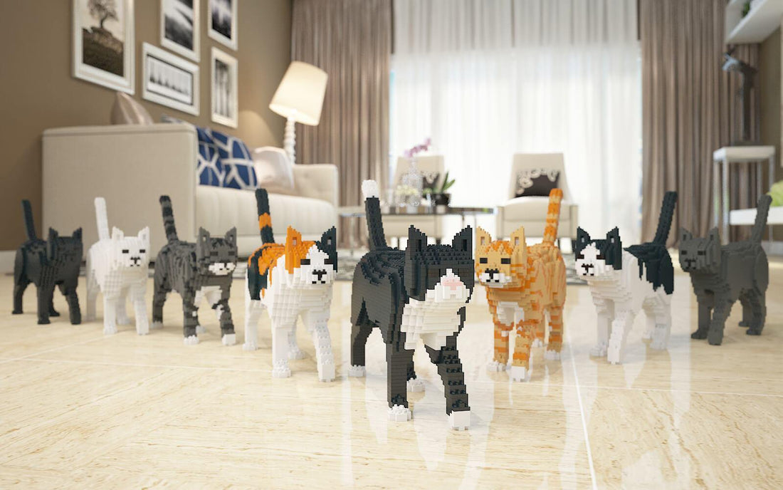 LEGO® style Cats Sculptures - a fusion of toys and art - LAminifigs