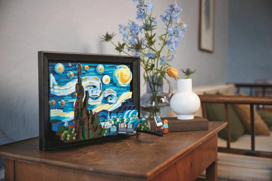 Reimagining Vincent van Gogh's iconic painting with Collectible Lego Set 18+ "The Starry Night"