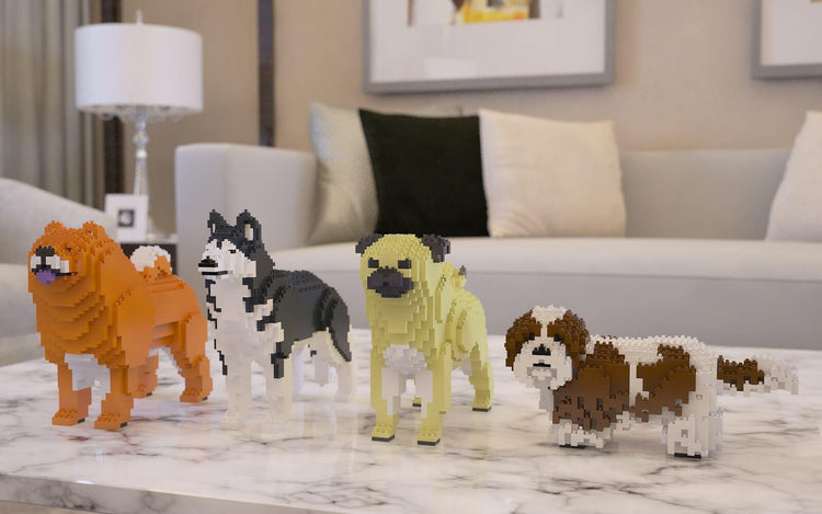 Dogs Sculptures - LAminifigs , lego style jekca building sets