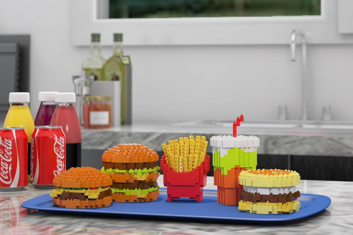 Fast Food (Storage Boxes) - LAminifigs , lego style jekca building sets