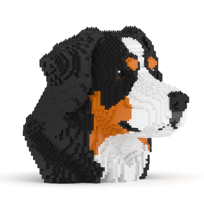 Bernese Mountain Head Bust building block set on a white background