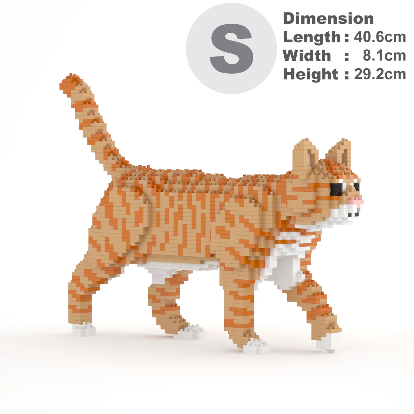 Orange Tabby Cats Sculptures - LAminifigs , lego style jekca building set