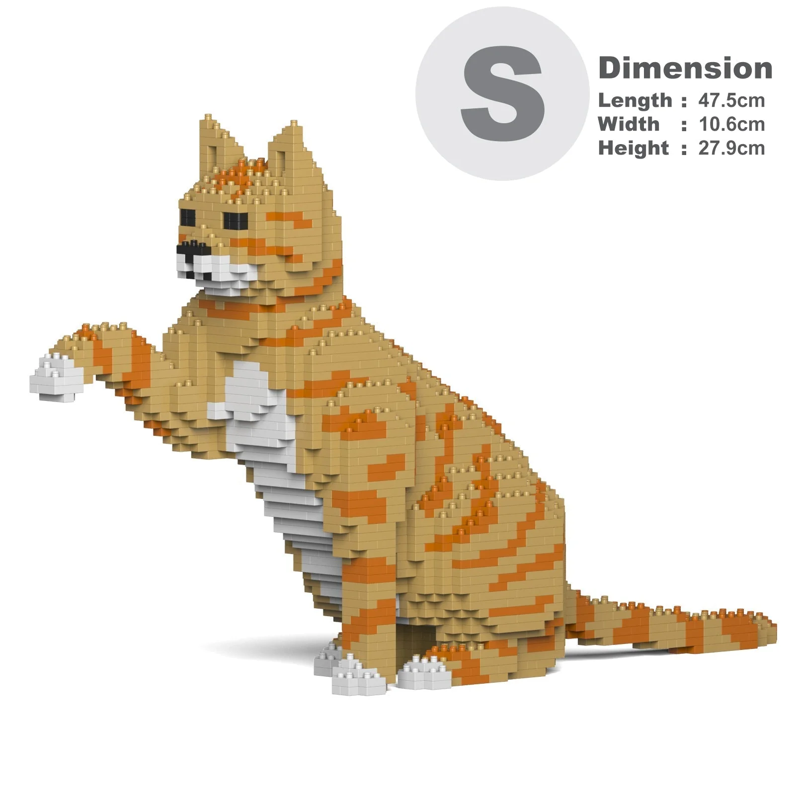 Orange Tabby Cats Sculptures - LAminifigs , lego style jekca building set