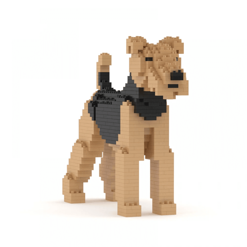 Airedale Terrier Dog Sculptures - LAminifigs , lego style jekca building set