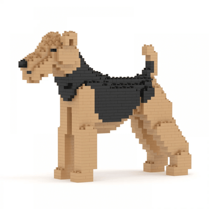 Airedale Terrier Dog Sculptures - LAminifigs , lego style jekca building set