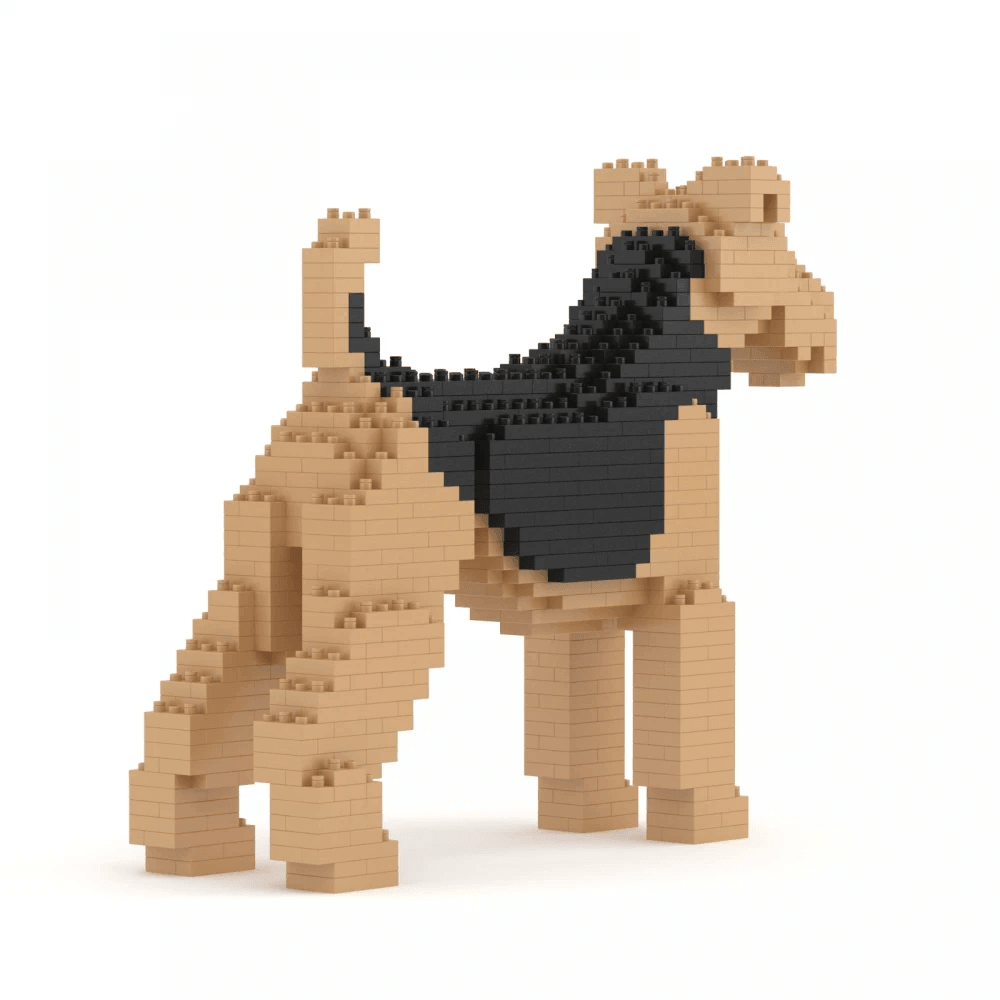 Airedale Terrier Dog Sculptures - LAminifigs , lego style jekca building set