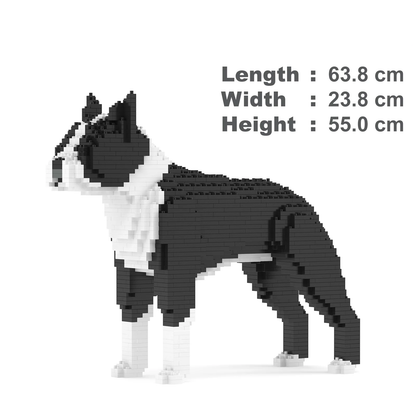 Boston Terrier Dog Sculptures - LAminifigs , lego style jekca building set