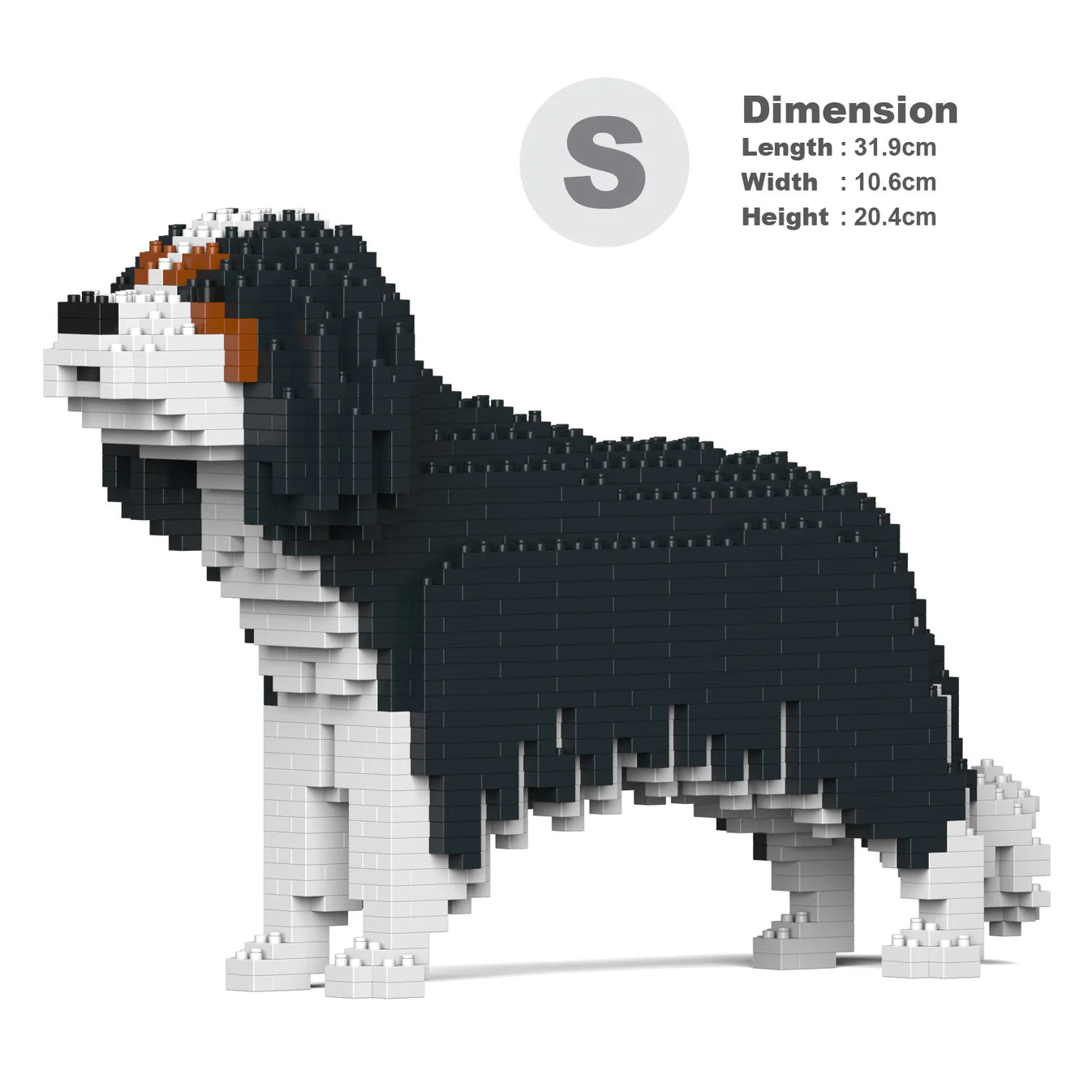 JEKCA cavalier king charles spaniel building block sculpture size description