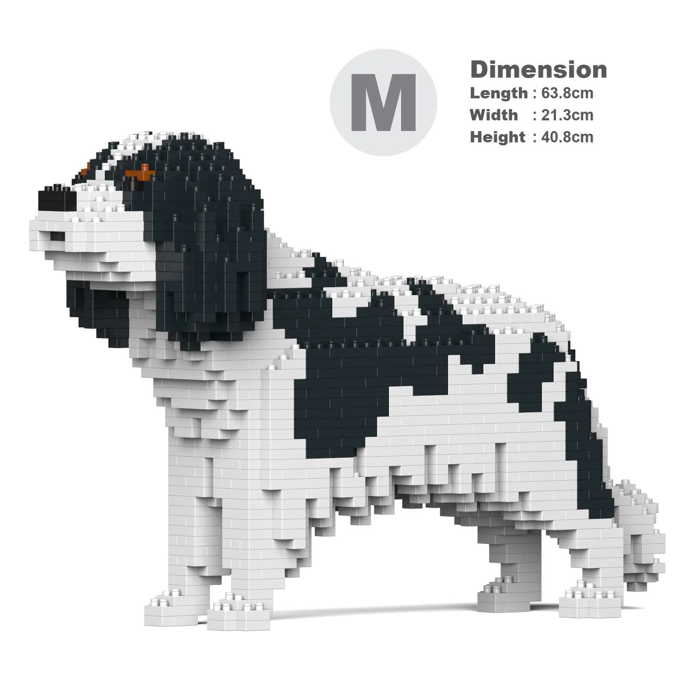 JEKCA cavalier king charles spaniel building block sculpture size description