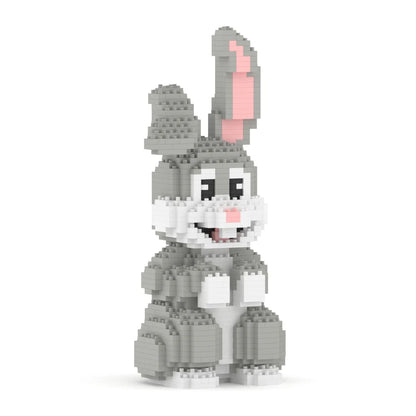 Rabbit made of interlocking bricks on a white background