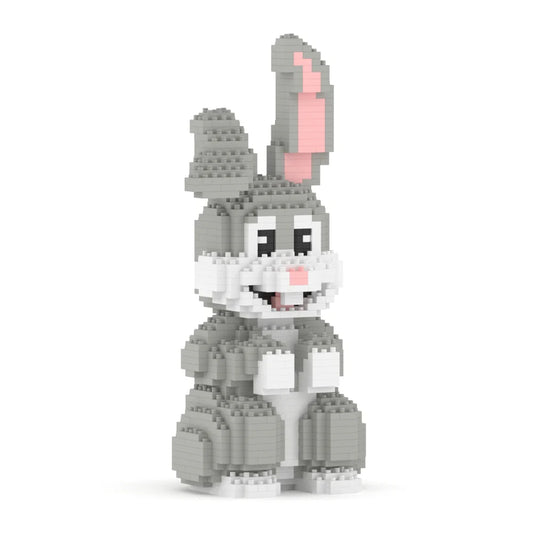 Rabbit made of interlocking bricks on a white background