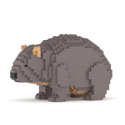 Wombat made of interlocking bricks on a white background