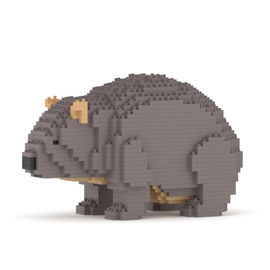 Wombat made of interlocking bricks on a white background