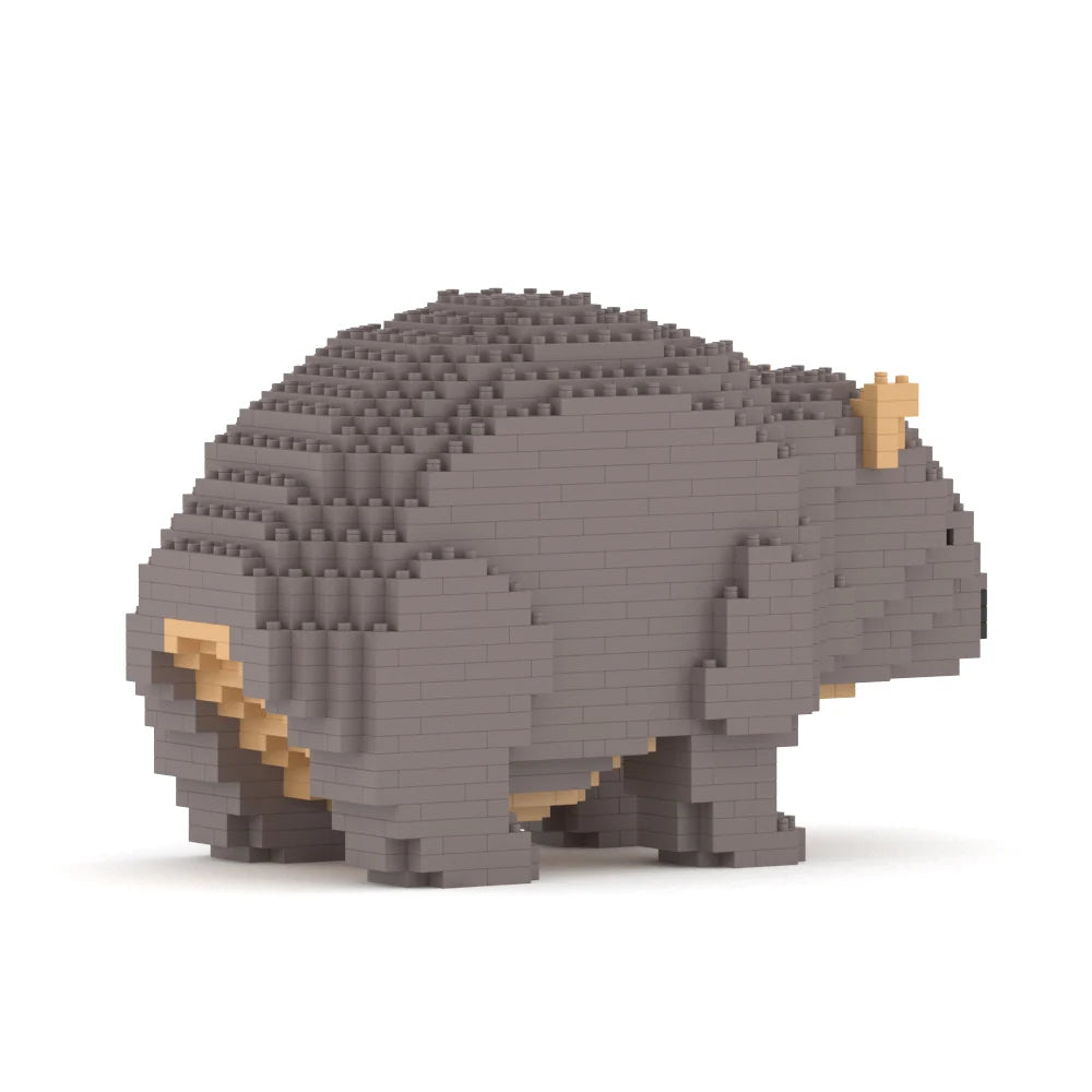 wombat made of interlocking bricks on a white background