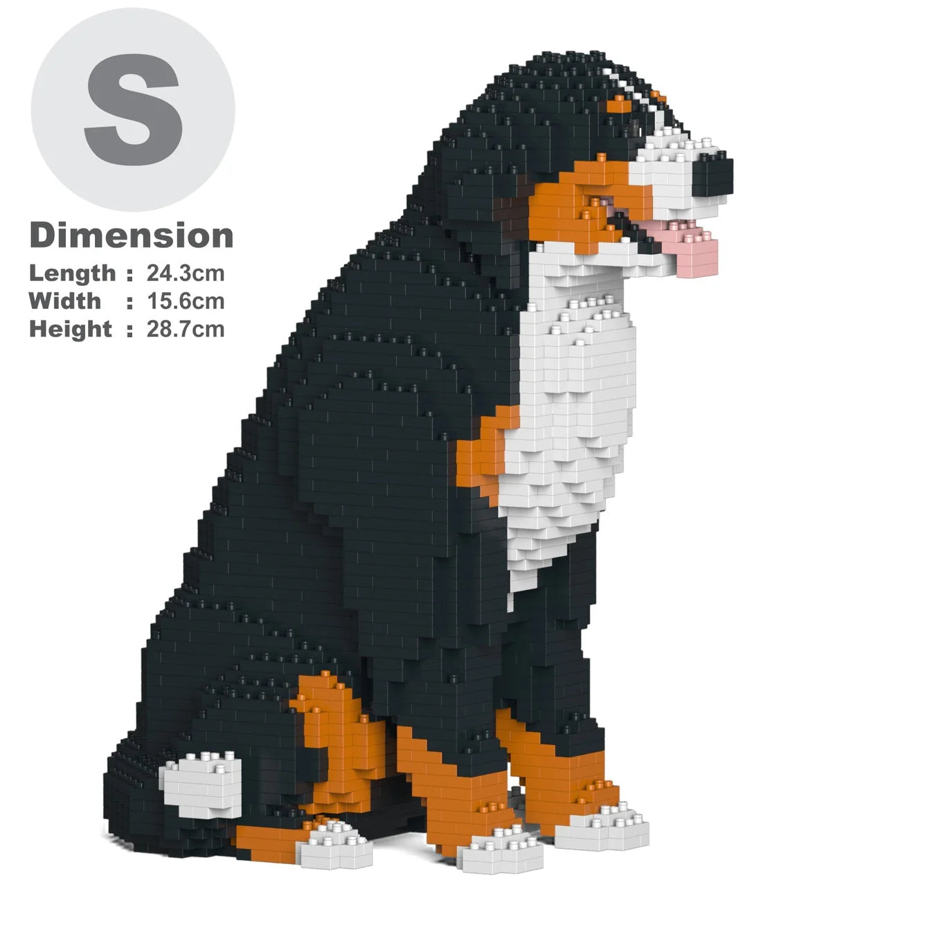JEKCA Sitting Bernese Mountain Dog building block Sculpture model size S