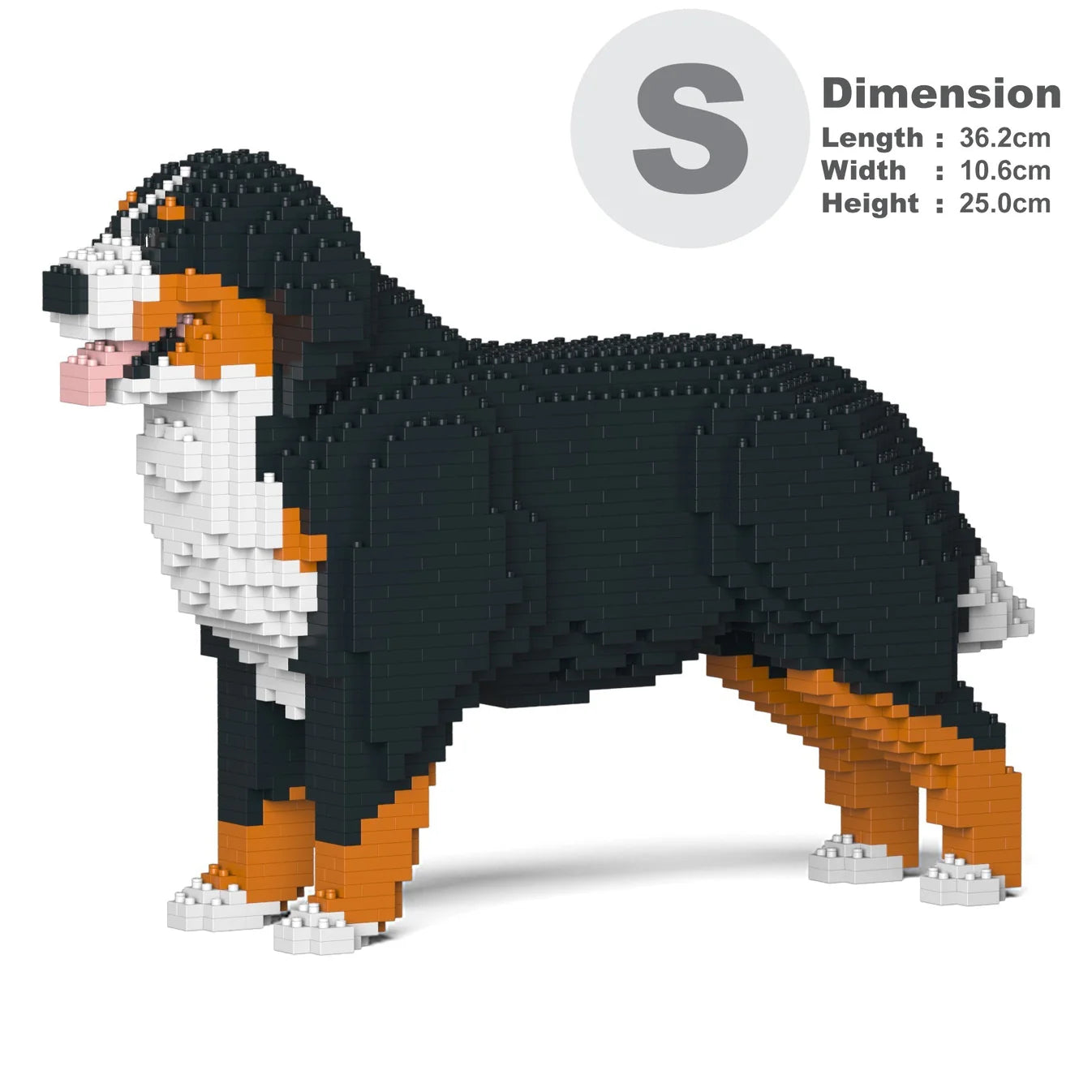 JEKCA standing Bernese Mountain Dog building block Sculpture model size S