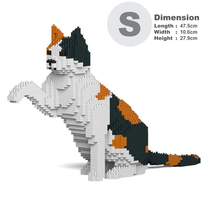 JEKCA Calico Cat building block model giving paw, dimension S