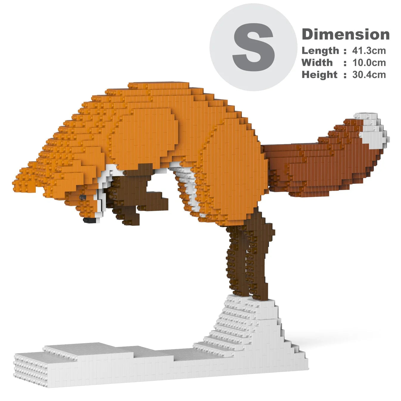 JEKCA Fox building block sculpture size reference.