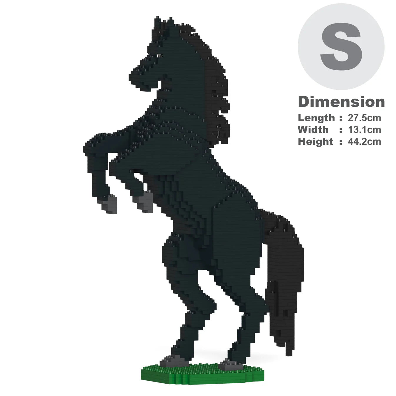 JEKCA horse building block model size S color black rearing.
