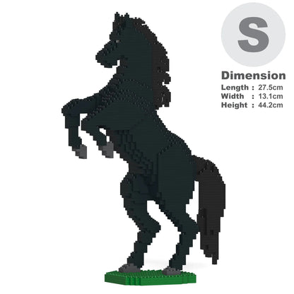 JEKCA horse building block model size S color black rearing.