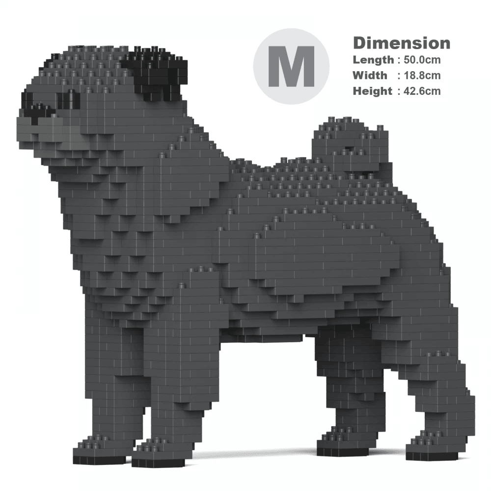 Pug Dog Sculptures - LAminifigs , lego style jekca building set