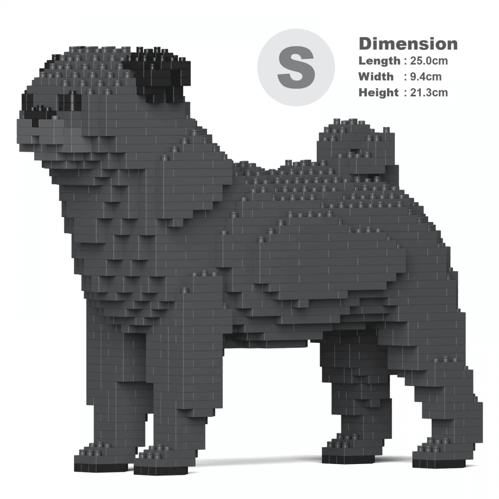 Pug Dog Sculptures - LAminifigs , lego style jekca building set