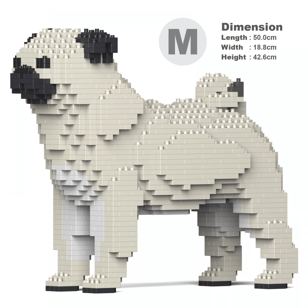 Pug Dog Sculptures - LAminifigs , lego style jekca building set