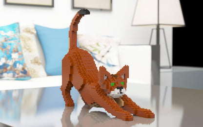 Abyssinian Cats Sculptures - LAminifigs , lego style jekca building set