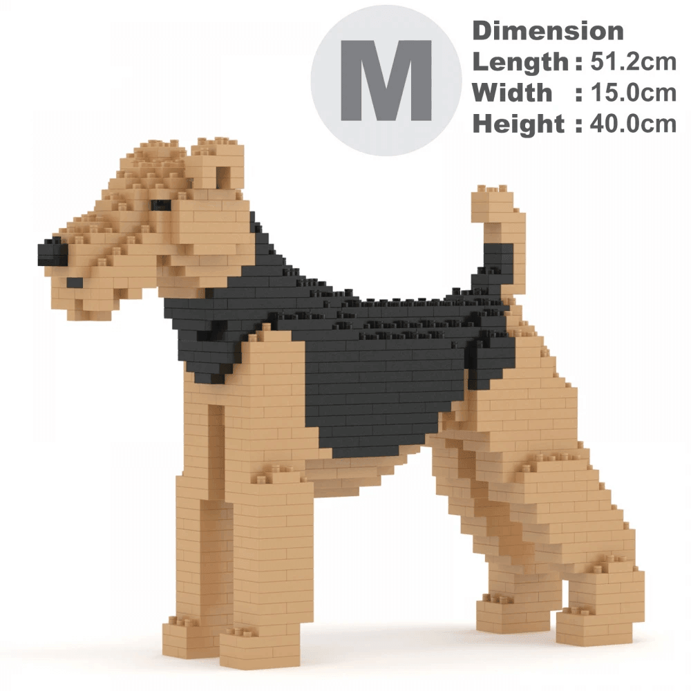 Airedale Terrier Dog Sculptures - LAminifigs , lego style jekca building set