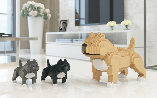 American Bully Dog Sculptures - LAminifigs , lego style jekca building set