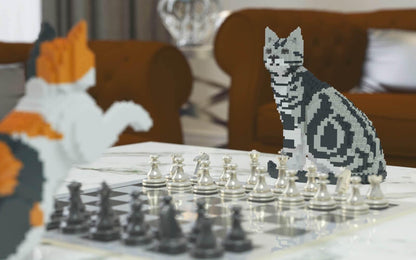 American Shorthair Cats Sculptures - LAminifigs , lego style jekca building set