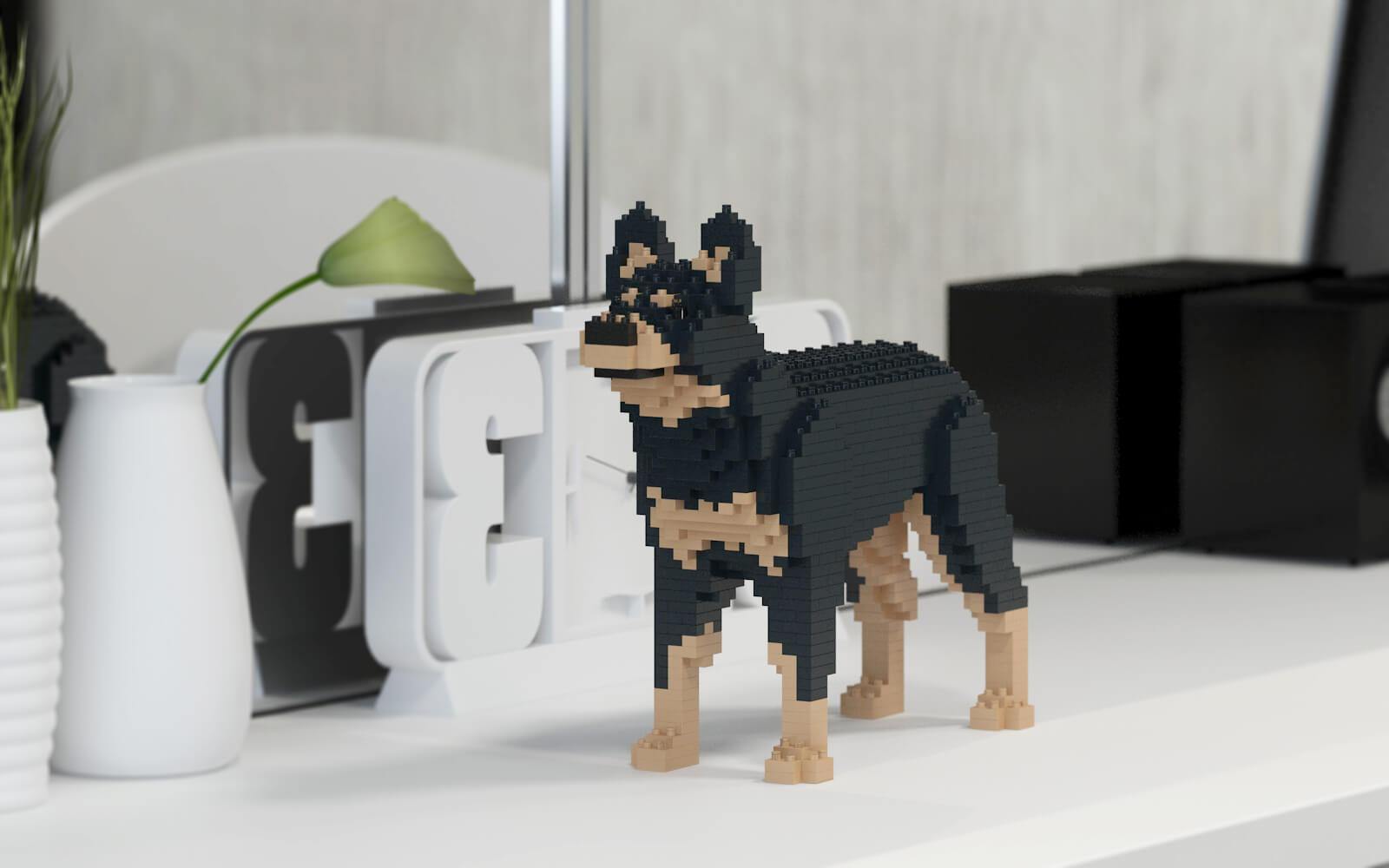 Australian Kelpie Dog Sculptures - LAminifigs , lego style jekca building set