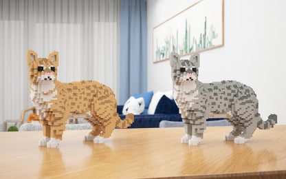 Australian Mist Cats Sculptures - LAminifigs , lego style jekca building set