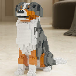 Australian Shepherd Dog Sculptures - LAminifigs , lego style jekca building set