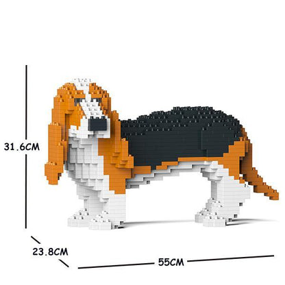 Basset Hound Dog Sculptures - LAminifigs , lego style jekca building set