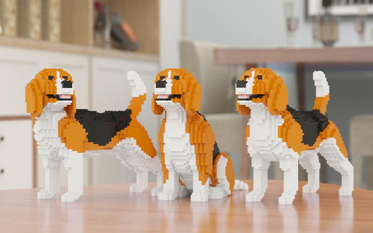 Beagle Dog Sculptures - LAminifigs , lego style jekca building set