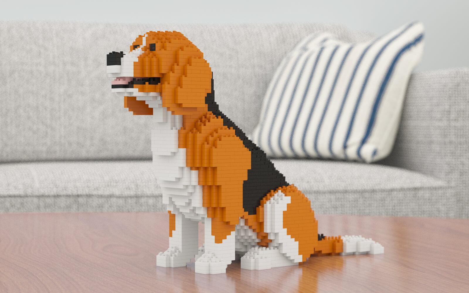 Beagle Dog Sculptures - LAminifigs , lego style jekca building set