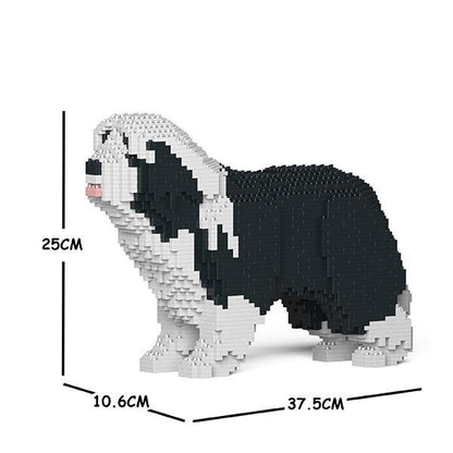 Bearded Collie Dog Sculptures - LAminifigs , lego style jekca building set