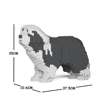 Bearded Collie Dog Sculptures - LAminifigs , lego style jekca building set