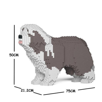 Bearded Collie Dog Sculptures - LAminifigs , lego style jekca building set