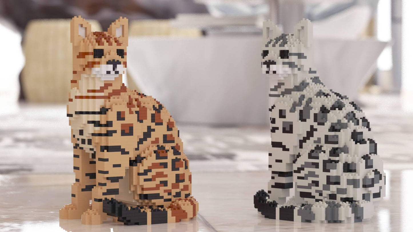 Bengal Cats Sculptures - LAminifigs , lego style jekca building set