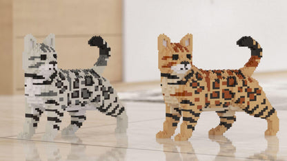 Bengal Cats Sculptures - LAminifigs , lego style jekca building set