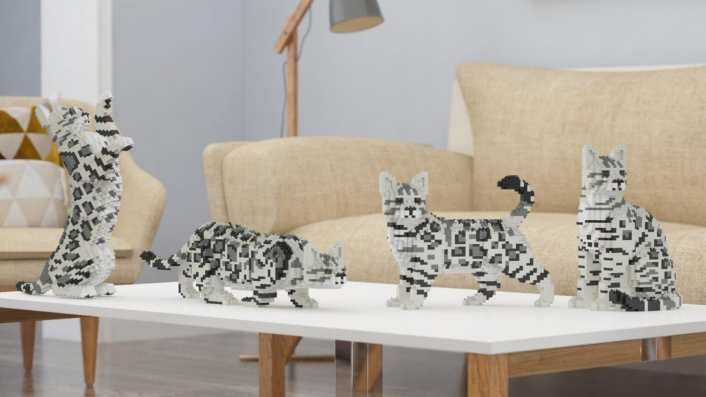 Bengal Cats Sculptures - LAminifigs , lego style jekca building set