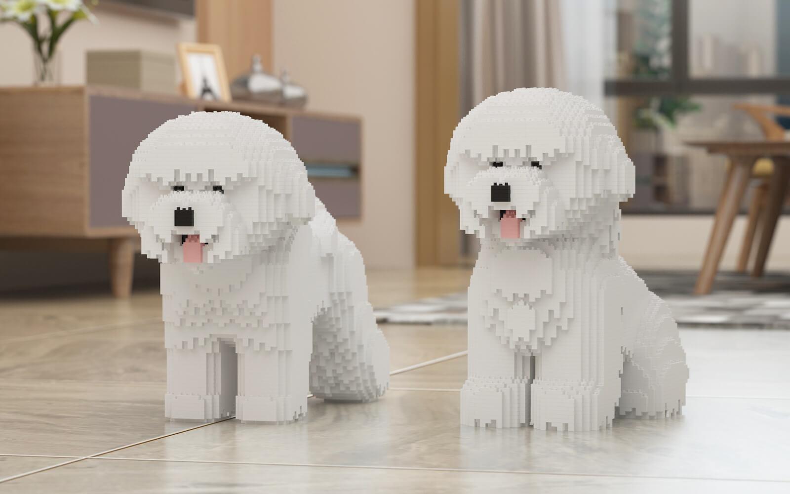 Bichon Frise Dog Sculptures - LAminifigs , lego style jekca building set