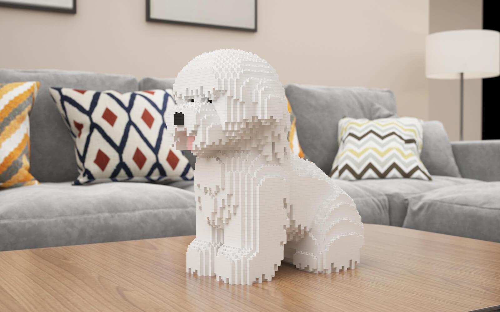 Bichon Frise Dog Sculptures - LAminifigs , lego style jekca building set