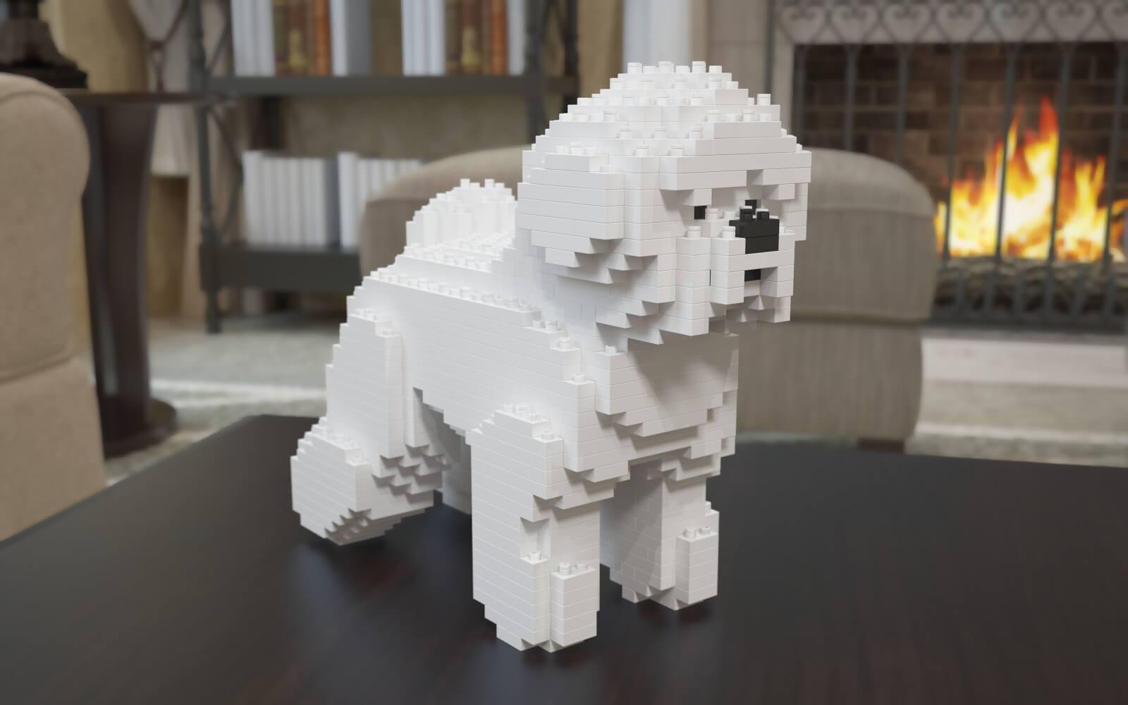 Bichon Frise Dog Sculptures - LAminifigs , lego style jekca building set