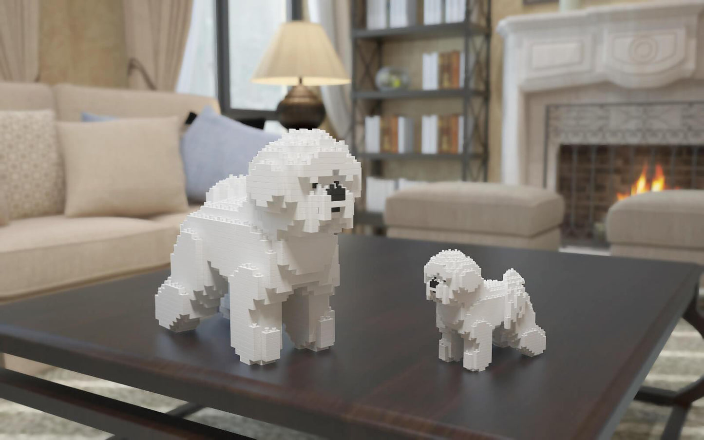 Bichon Frise Dog Sculptures - LAminifigs , lego style jekca building set