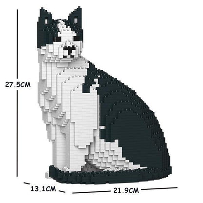 Black & White Cat Sculpture - LAminifigs , lego style jekca building set